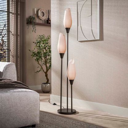 Vloerlamp Cocoon | 3 Lichts | Sienna Bruin Frosted