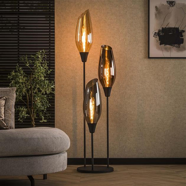 Vloerlamp Kavir | Metaal Zwart | Groot