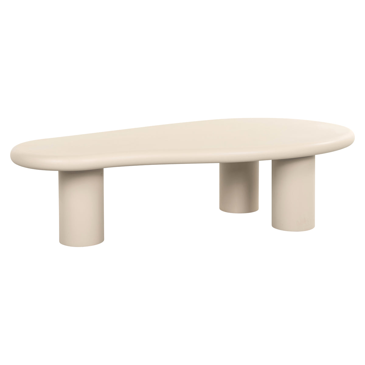 Salontafel Clayton beige mdf, schuin vooraanzicht op witte achtergrond