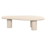 Salontafel Clayton beige mdf, vooraanzicht op witte achtergrond