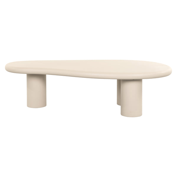 Salontafel Clayton beige mdf, vooraanzicht op witte achtergrond