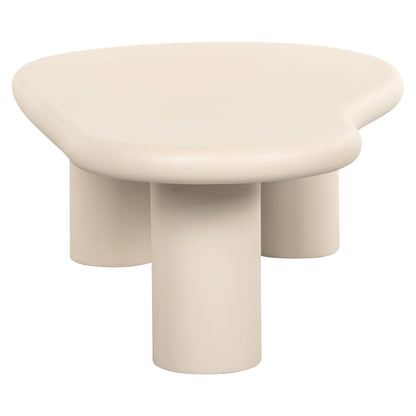 Salontafel Clayton beige mdf, vooraanzicht op witte achtergrond