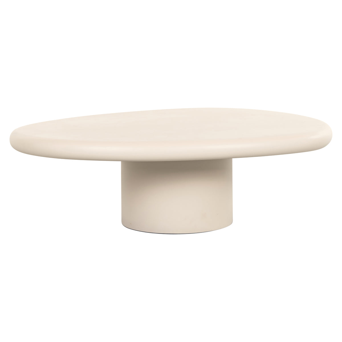 Salontafel Clayton beige mdf, vooraanzicht op witte achtergrond