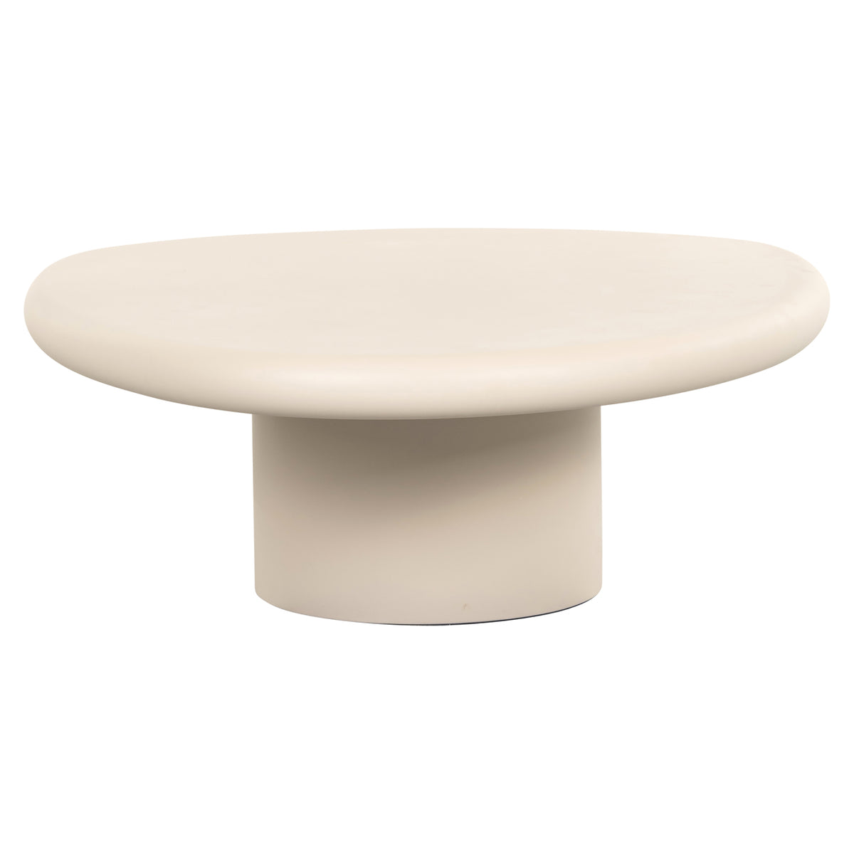 Salontafel Clayton beige mdf, vooraanzicht op witte achtergrond