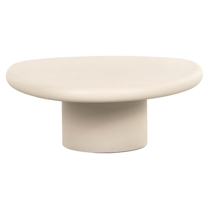 Salontafel Clayton beige mdf, vooraanzicht op witte achtergrond