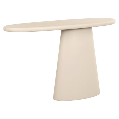 Sidetable Clayton beige mdf, schuin vooraanzicht op witte achtergrond
