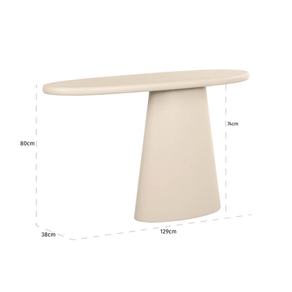 Sidetable Clayton beige mdf, maatvoering met afmetingen