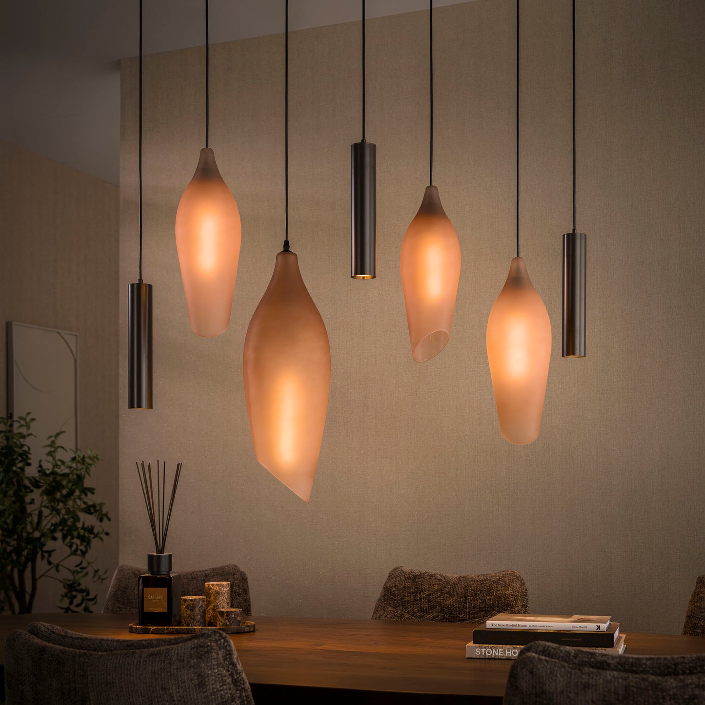 Hanglamp Cocoon | 4+3 Lichts | Brons