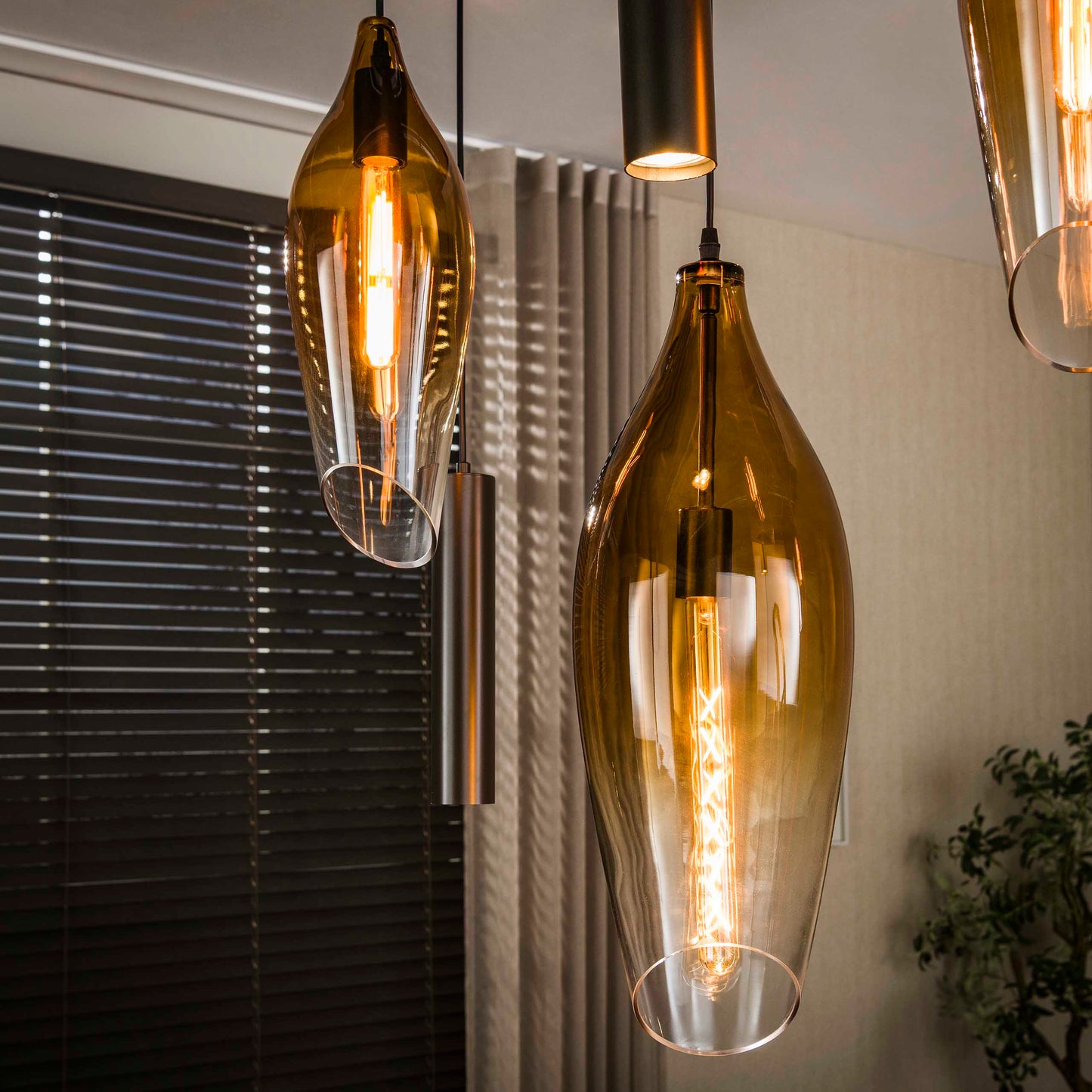 Hanglamp Cocoon Pendel | 7 Lichts | Sienna Bruin-Shaded