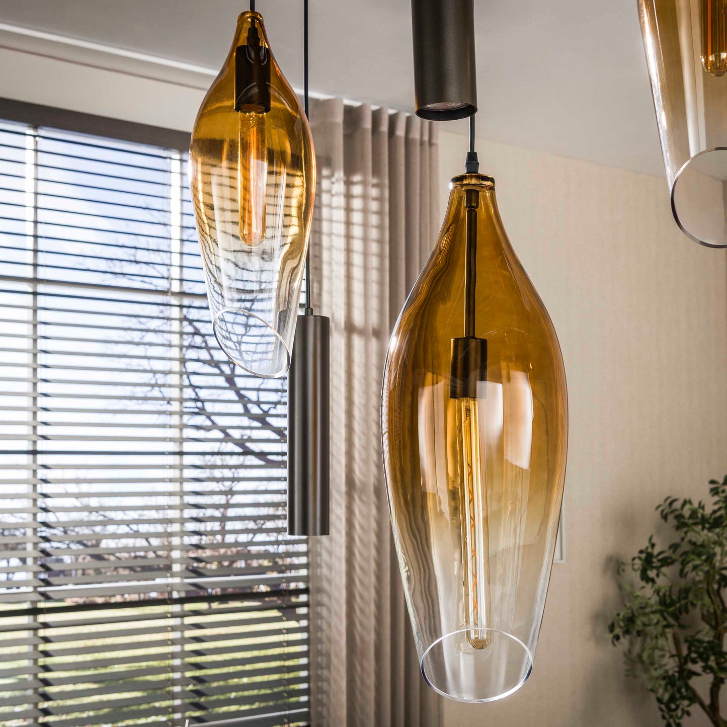 Hanglamp Cocoon Pendel | 7 Lichts | Sienna Bruin-Shaded