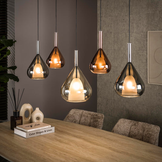 Hanglamp Olyx | Metaal Zwart | 5 lichts