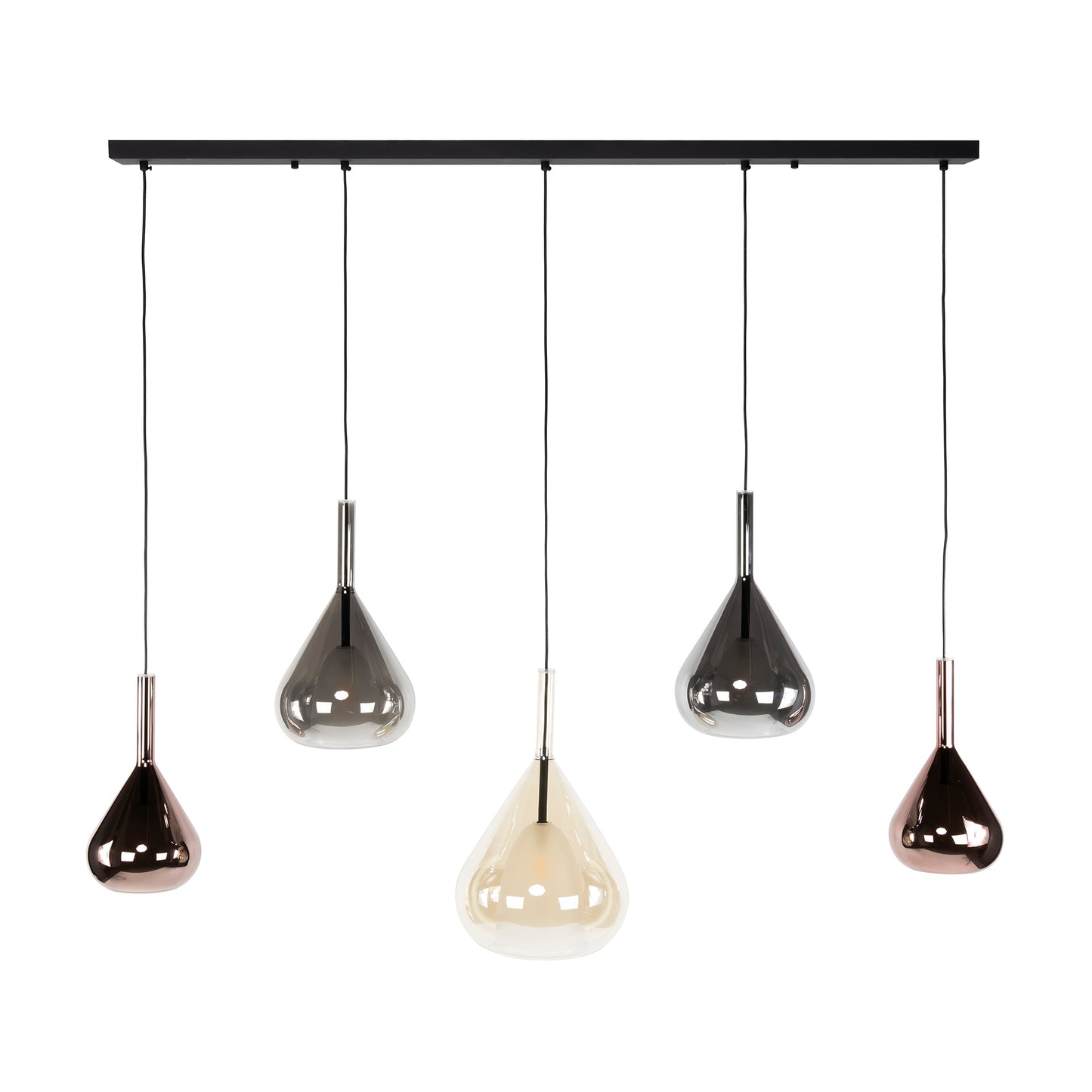 Hanglamp Olyx | Metaal Zwart | 5 lichts