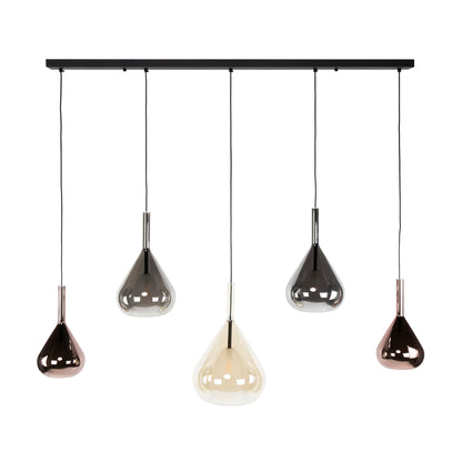 Hanglamp Olyx | Metaal Zwart | 5 lichts