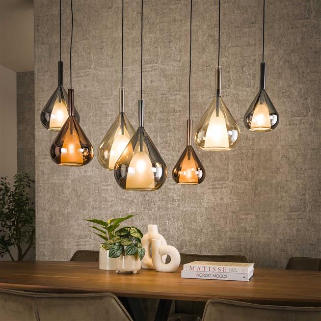 Hanglamp Olyx | Metaal Zwart | 7 lichts