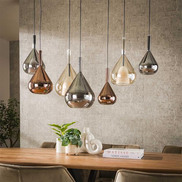 Hanglamp Olyx | Metaal Zwart | 7 lichts