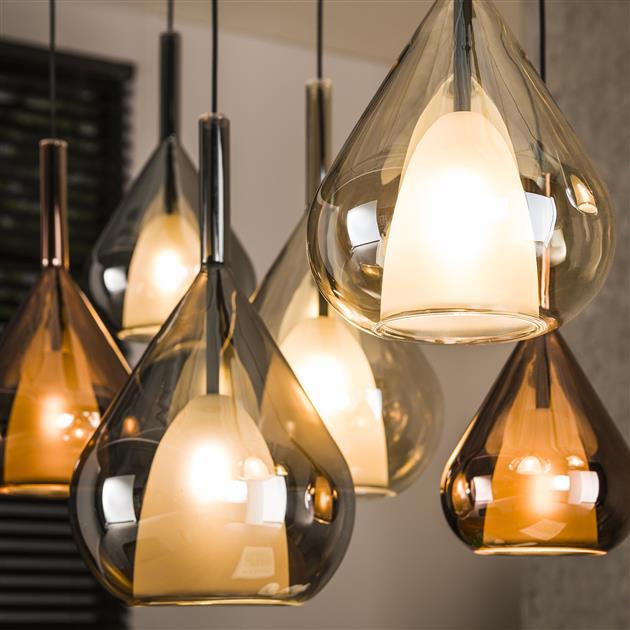 Hanglamp Olyx | Metaal Zwart | 7 lichts