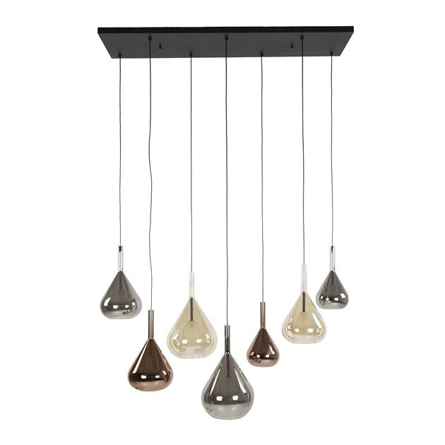 Hanglamp Olyx | Metaal Zwart | 7 lichts
