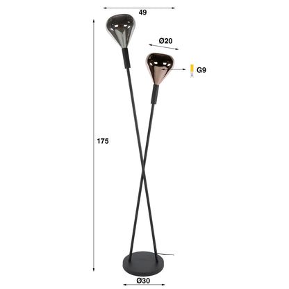 Vloerlamp Olyx | Metaal Zwart