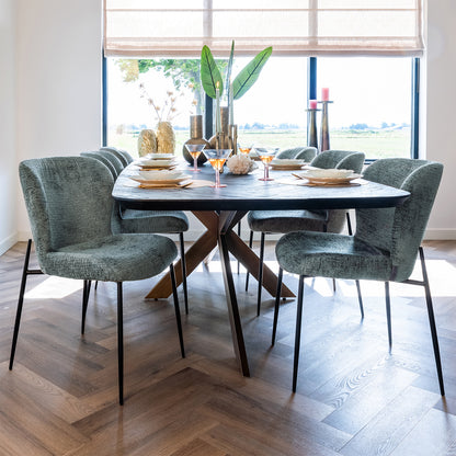Eettafel Hayley | Zwart Eikenhout