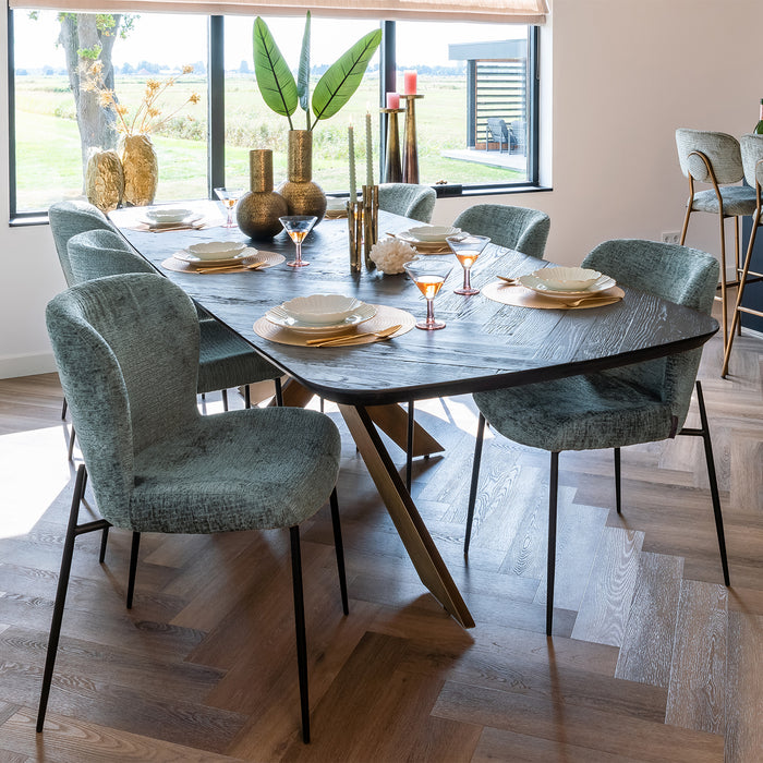 Eettafel Hayley | Zwart Eikenhout