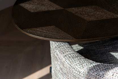 Eetkamerstoel Cheyenne grijs stof, detail van het materiaal