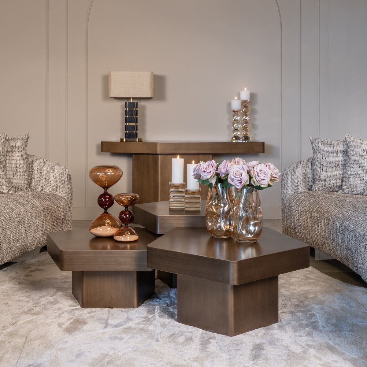 Salontafel Hexa goud ijzer