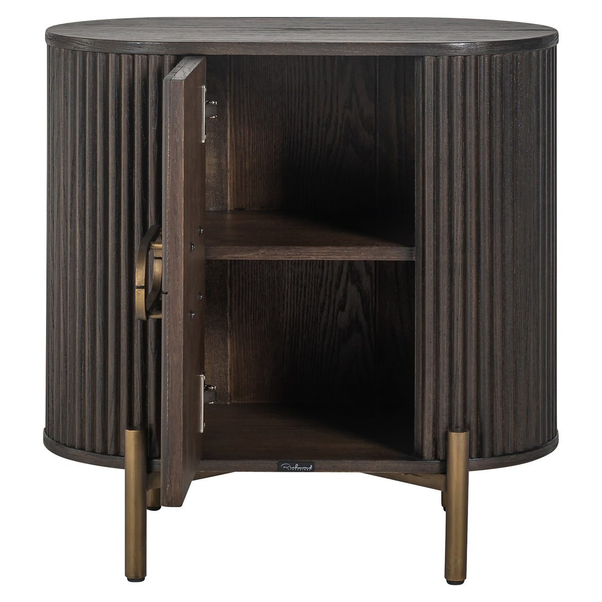 Kabinet Luxor bruin eikenhout, detail van het materiaal