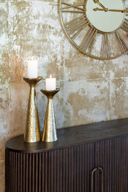 Dressoir Luxor bruin eikenhout, detail van het materiaal