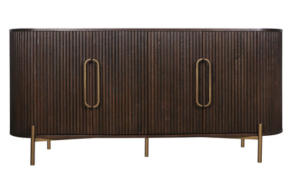 Dressoir Luxor bruin eikenhout, vooraanzicht op witte achtergrond