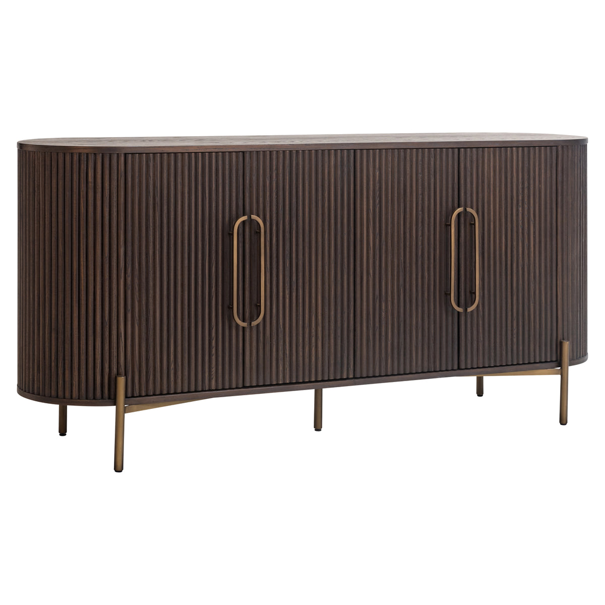Dressoir Luxor bruin eikenhout, vooraanzicht op witte achtergrond