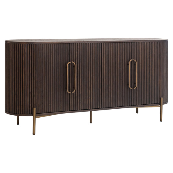 Dressoir Luxor bruin eikenhout, vooraanzicht op witte achtergrond