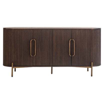 Dressoir Luxor bruin eikenhout, vooraanzicht op witte achtergrond
