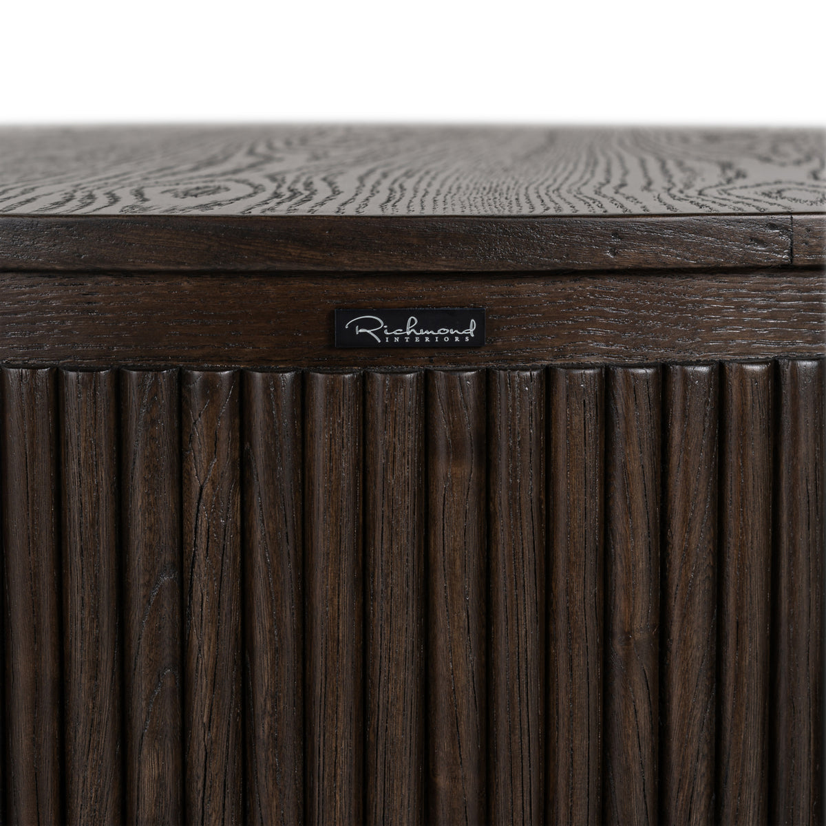Salontafel Luxor bruin eikenhout, detail van het materiaal