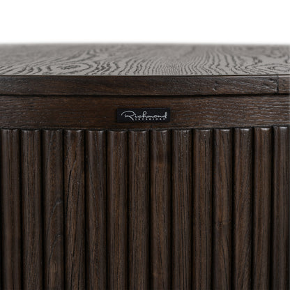 Salontafel Luxor bruin eikenhout, detail van het materiaal