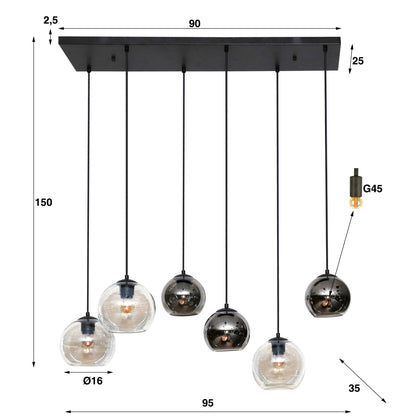 Hanglamp Bicolore | Glas