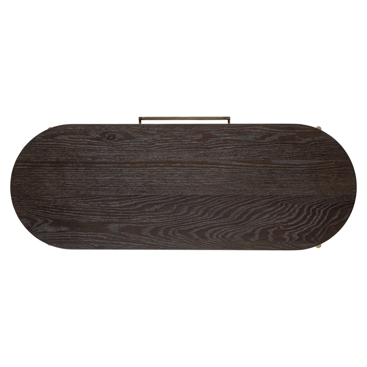 Sidetable Luxor bruin eiken fineer, bovenaanzicht op witte achtergrond