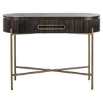 Sidetable Luxor bruin eiken fineer, vooraanzicht op witte achtergrond