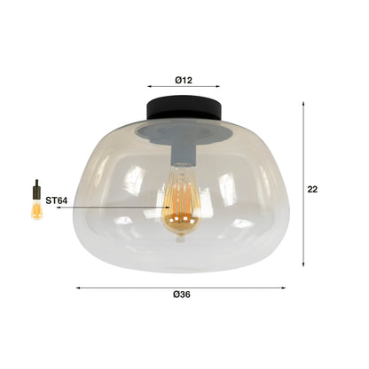 Plafondlamp Nohr | Glas