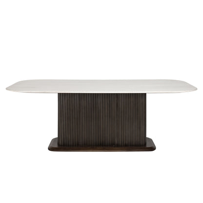 Eettafel Mayfield bruin metaal 230 cm, vooraanzicht op witte achtergrond