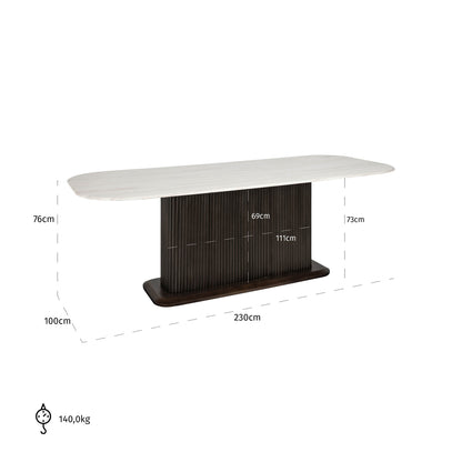 Eettafel Mayfield bruin metaal 230 cm