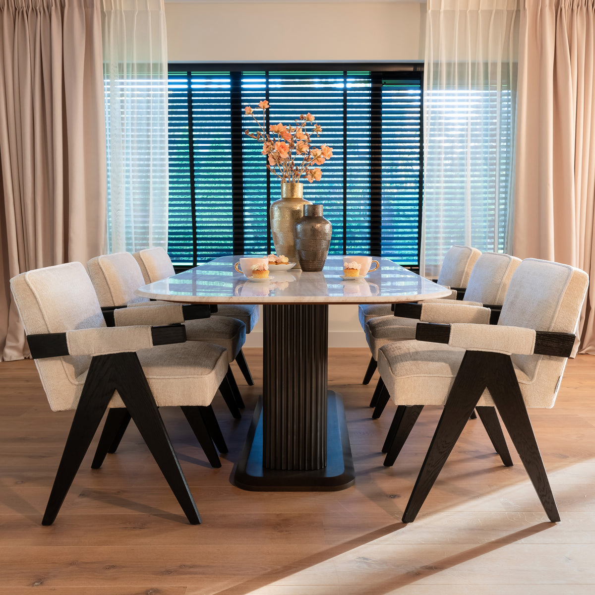 Eettafel Mayfield bruin metaal 230 cm