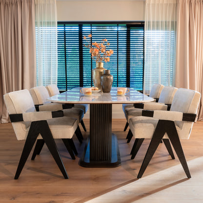 Eettafel Mayfield bruin metaal 230 cm