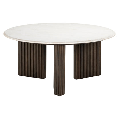 Salontafel Mayfield | Bruin Mangohout | Wit Marmer