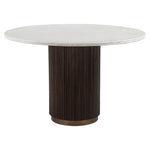 Eettafel Mayfield bruin metaal 120 cm, vooraanzicht op witte achtergrond