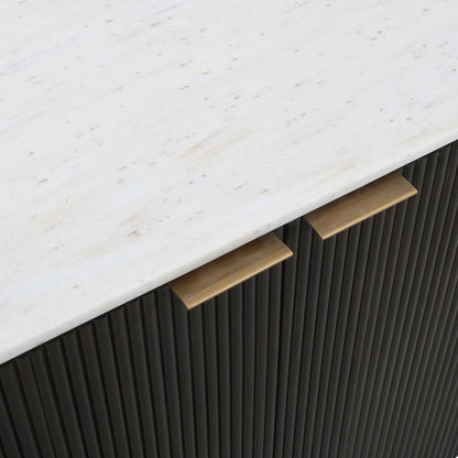 Dressoir Mayfield bruin metaal, detail van het materiaal