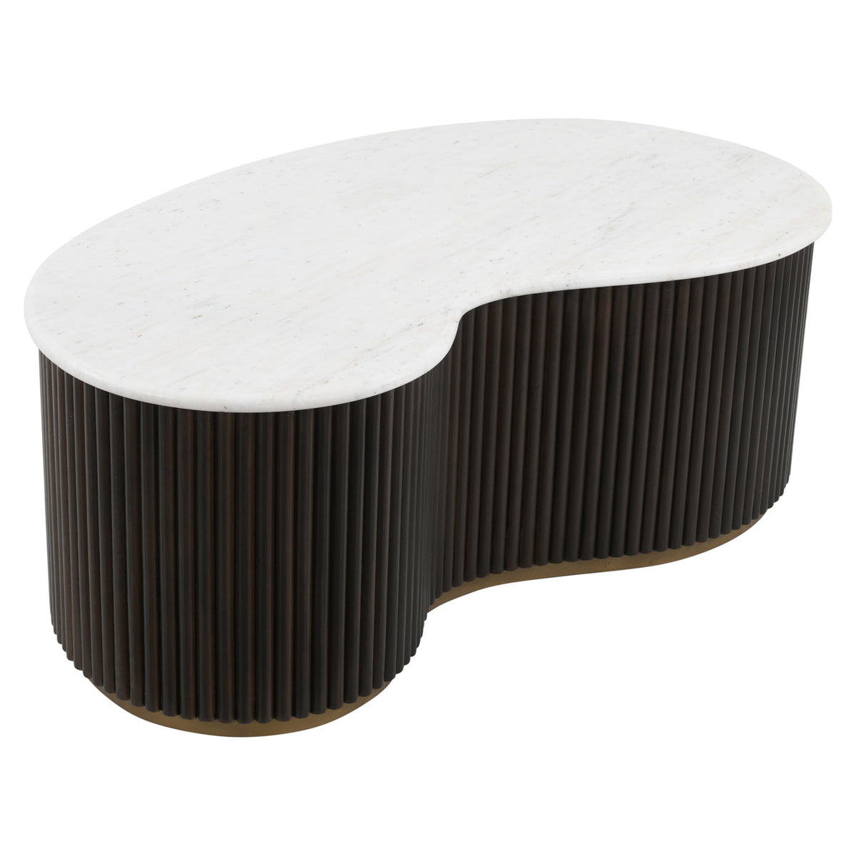 Salontafel Mayfield bruin metaal, detail van het materiaal