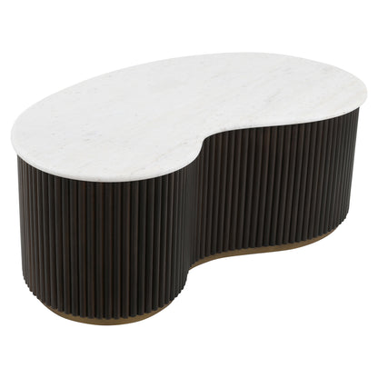Salontafel Mayfield bruin metaal, detail van het materiaal