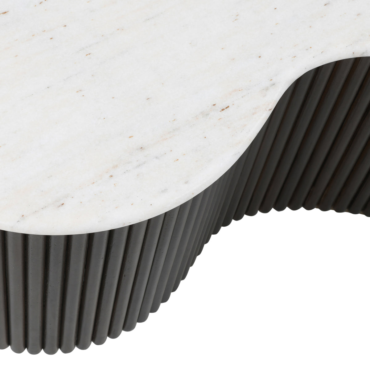 Salontafel Mayfield bruin metaal, detail van het materiaal