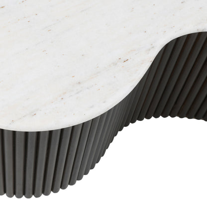 Salontafel Mayfield bruin metaal, detail van het materiaal