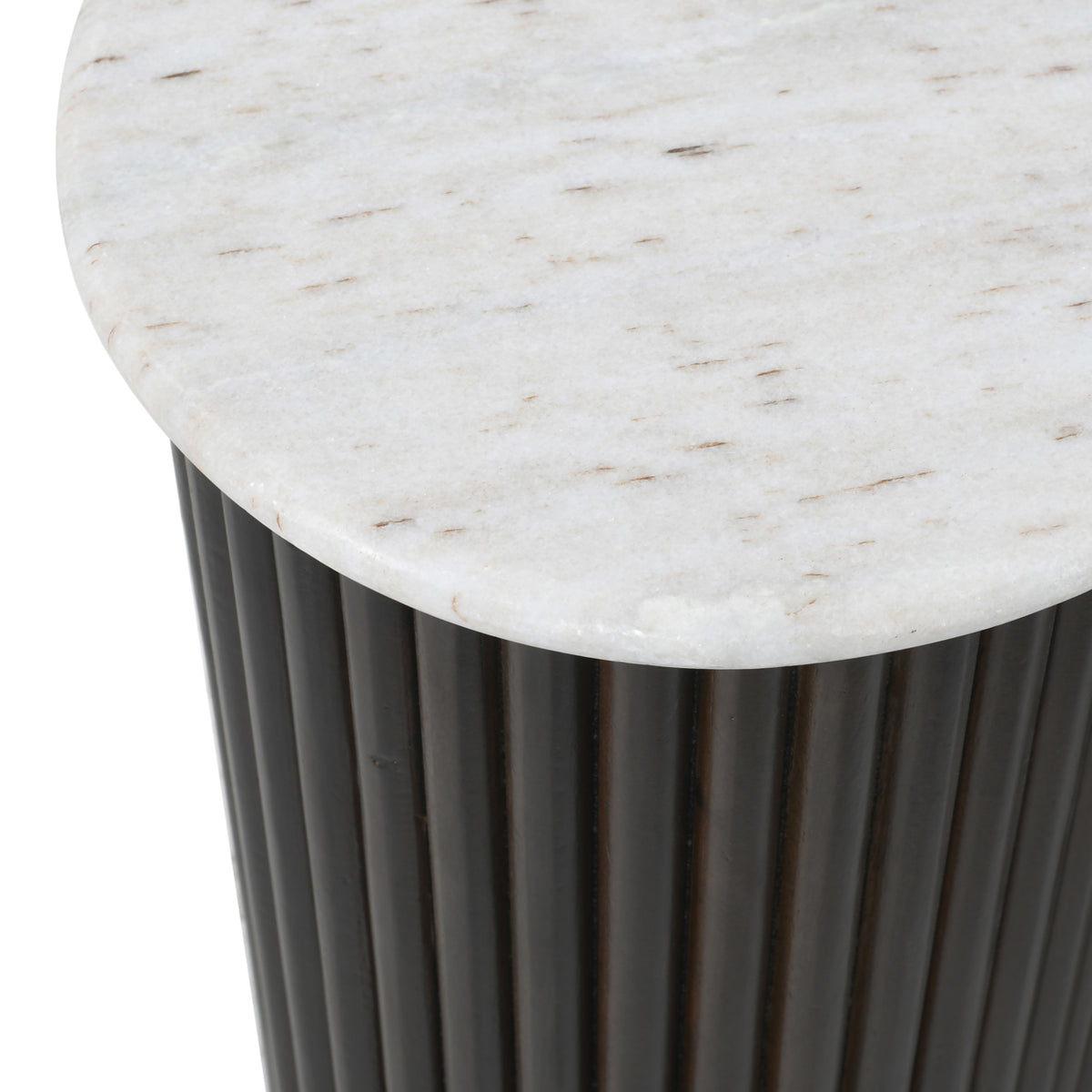 Salontafel Mayfield bruin metaal, detail van het materiaal